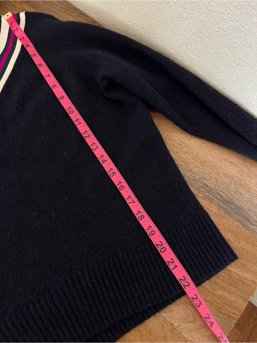 Sandro Nepeta Striped V-Neck Sweater Size 2 - Picture 9 of 12
